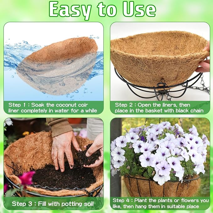 ZeeDix 2 Pack 14 Inch Metal Hanging Baskets - Image 3
