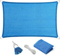 Eden's Decor Straight Flat-Edged Sun Shade Sail Rectangular 10' x 19' Blue by EdensDecorInc