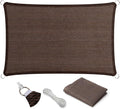Eden's Decor Straight Flat-Edged Sun Shade Sail Rectangular 7' x 9' Brown by EdensDecorInc