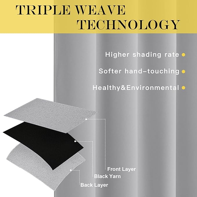 NICETOWN Sliding Door Window Treatment Blackout Patio Door Curtain Panels - Image 3