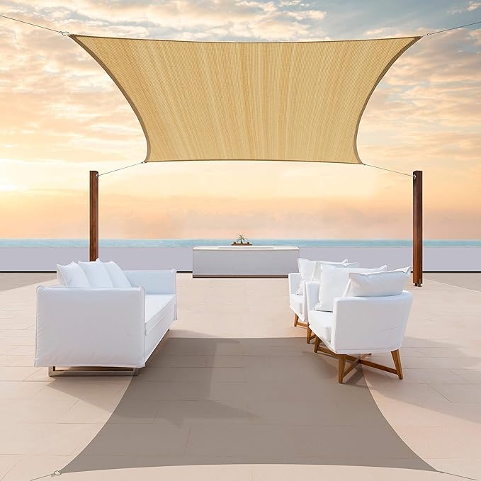 ColourTree TAPR1616 Custom Size 16' x 23' Sand Beige Sun Shade Sail Canopy UV by ColourTree