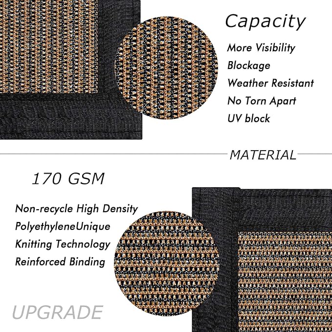 UPGRADE Privacy Fence Screen 3'x46' Brown Outdoor 90% Visibility Blockage 170 - Image 2