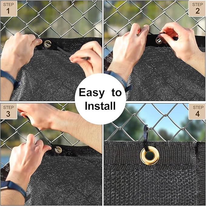 UPGRADE Privacy Fence Screen 6'x40' Dark Grey Outdoor 90% Visibility Blockage - Image 5