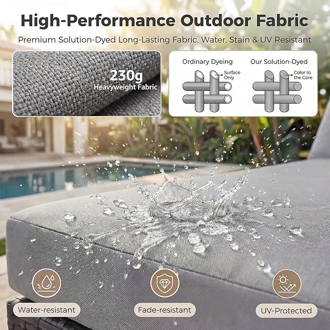 NICESOUL 29.3'' High Back Outdoor Patio Conversation Set - Image 9