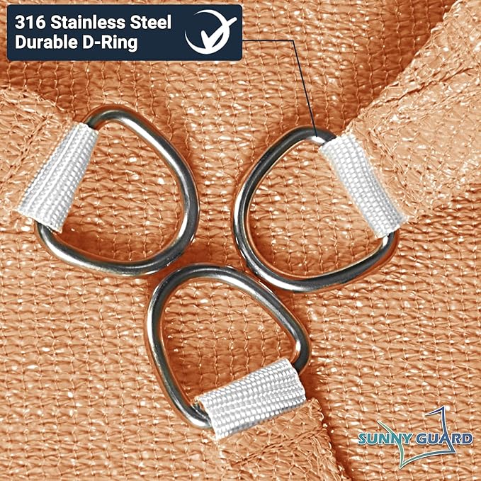 SUNNY GUARD Custom Size 9'x14' Peach Fuzz Sun Shade Sail Rectangle UV Block - Image 6