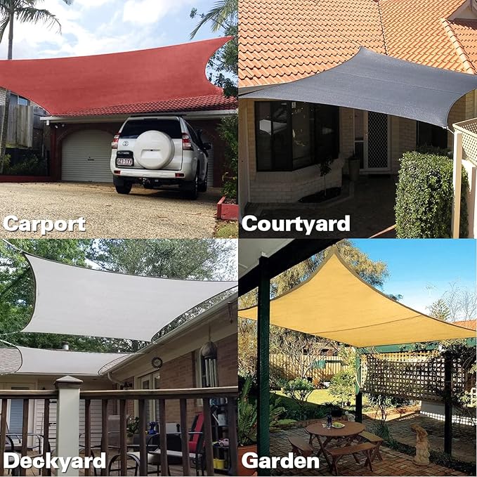 KANAGAWA 12'X14' Rust Red Custom Size Sun Shade Sail Rectangle UV Block Canopy - Image 7