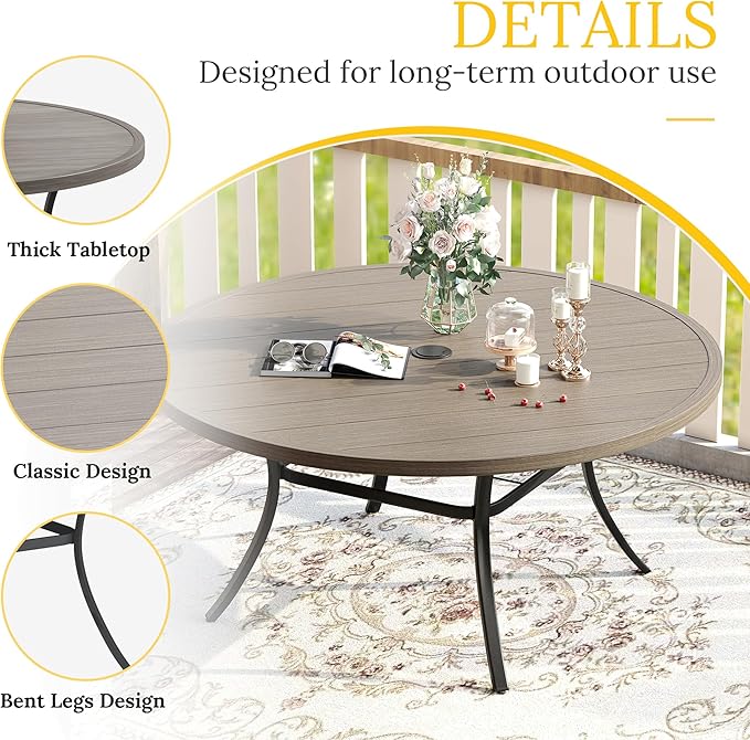 VICLLAX 50" Outdoor Round Patio Table - Image 4