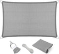Eden's Decor Straight Flat-Edged Sun Shade Sail Rectangular 7' x 16' Grey by EdensDecorInc