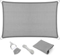 Eden's Decor Straight Flat-Edged Sun Shade Sail Rectangular 10' x 21' Grey by EdensDecorInc