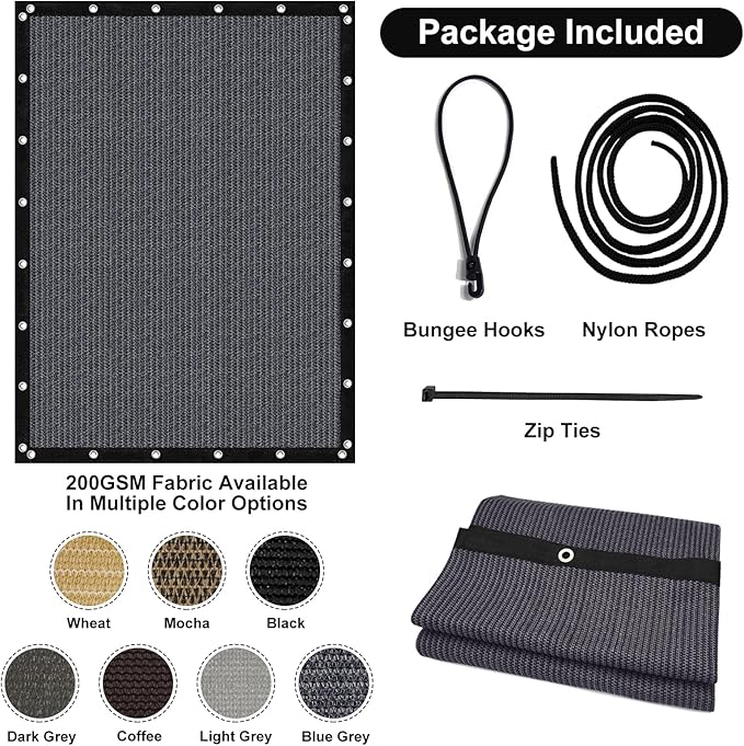 Artpuch 90% Sun Shade Cloth, 3 x 16 FT Pergola Shade Cover Canopy - Image 7
