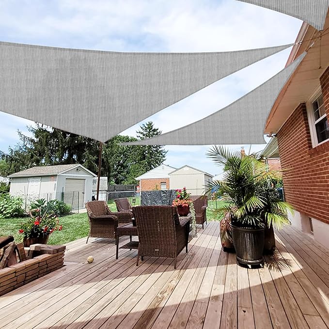 Patio Paradise 8' x 8' x 7'10" Sun Shade Sail Triangle Canopy, Permeable Shade by Patio