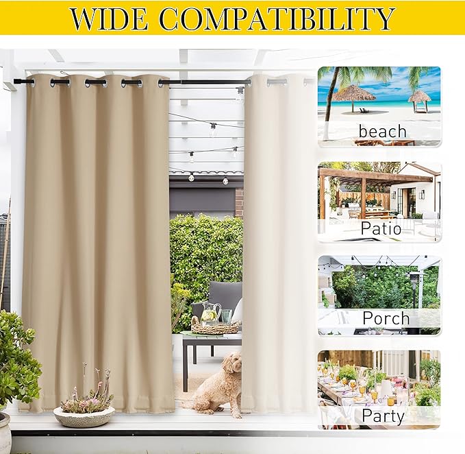 NICETOWN 2 Panels Outdoor Curtains - Image 6