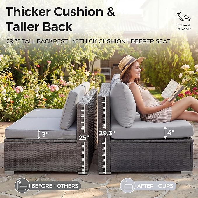 NICESOUL High-End Outdoor Patio Furniture Set - Image 7