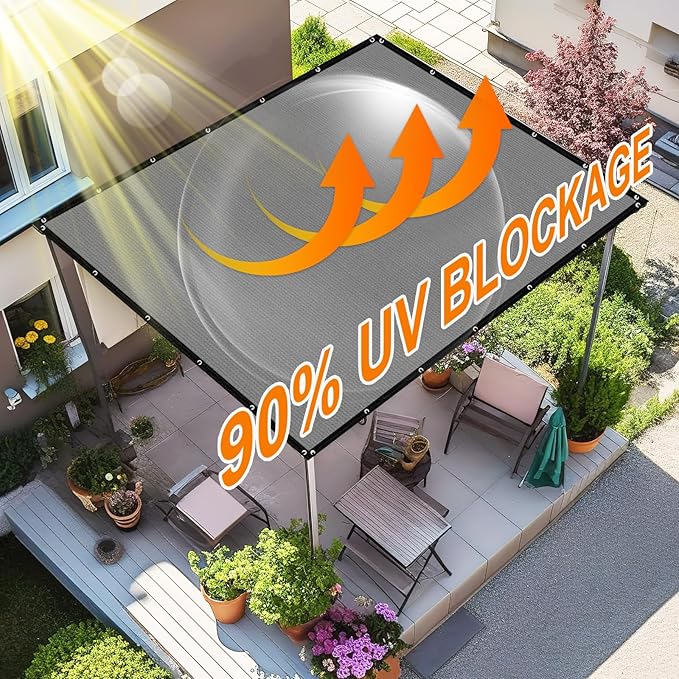 Artpuch 90% Sun Shade Cloth, 5 x 10 FT Pergola Shade Cover Canopy - Image 3