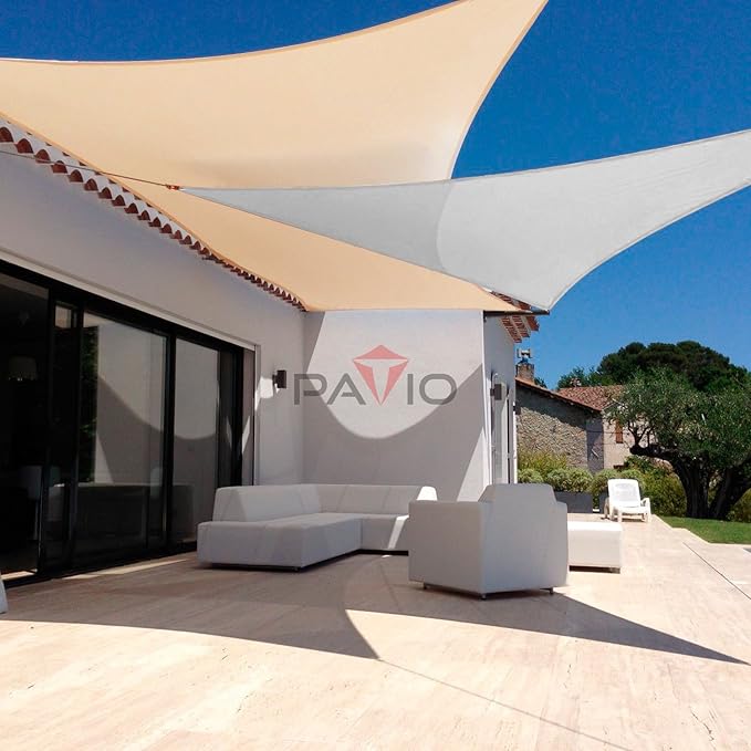 Patio Paradise 11' x 11' x 10'10" Sun Shade Sail Triangle Canopy, Permeable - Image 4