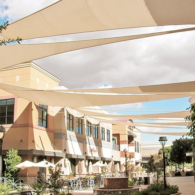 E&K Sunrise 16' x 16' x 16' Sun Shade Sail Triangle Canopy Shade Cover UV Block - Image 8