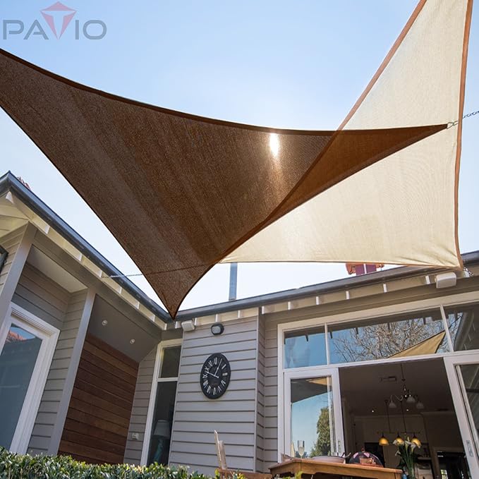 Patio Paradise 23' x 23' x 23' Sun Shade Sail Triangle Canopy Shade Cloth - Image 5