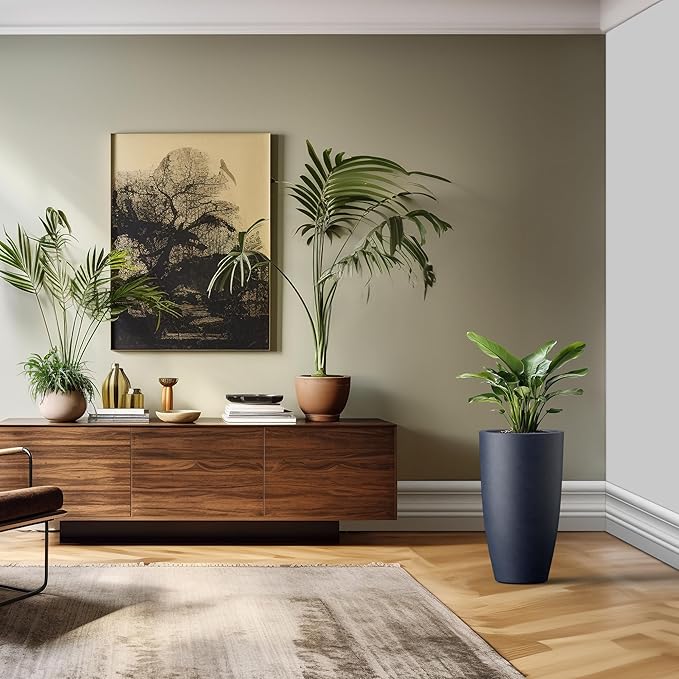 Kante 23.6" H Charcoal Concrete Tall Planters, Large Outdoor Indoor Decorative - Image 4