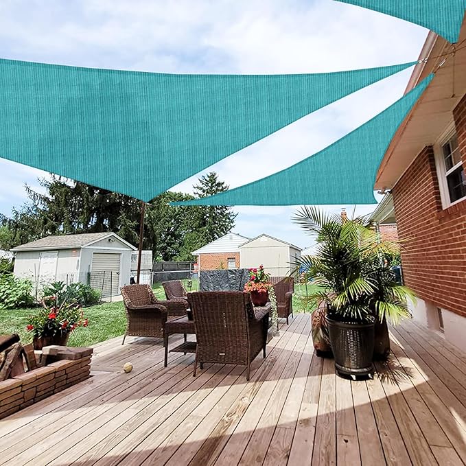 Patio Paradise 10' x 10' x 9'10" Sun Shade Sail Triangle Canopy, Permeable by Patio
