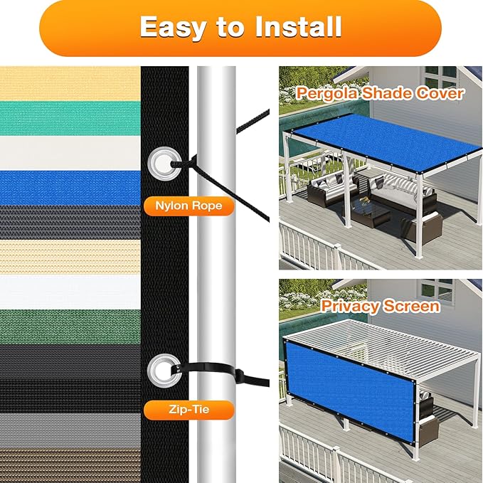 Artpuch Outdoor Pergola Shade Cover 12' X 14' Sun Shade Cloth - Image 5