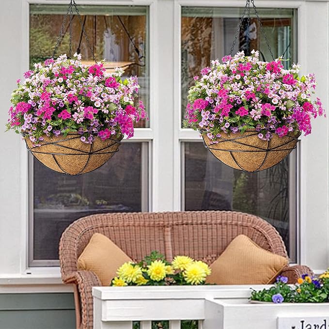 4 Pack 14 Inch Hanging Flower Baskets - Image 6