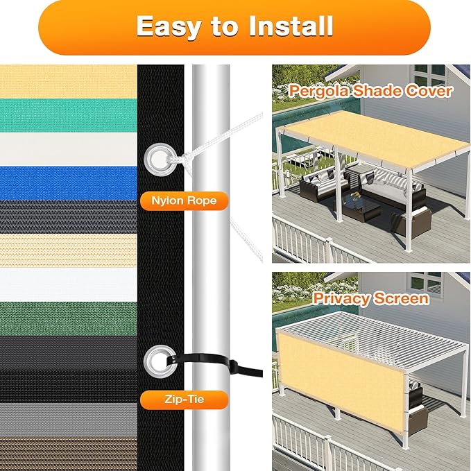 Artpuch Outdoor Pergola Shade Cover 14x21 FT Sun Shade Cloth - Image 5