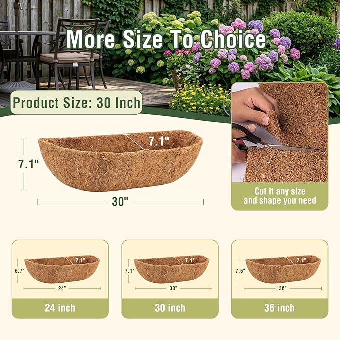 2 Pcs 30 Inch Trough Coco Liner - Image 2