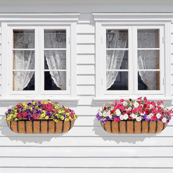 Y&M 24" Coco Liner for Window Box Deck Basket Planter Trough Coconut Fiber - Image 7