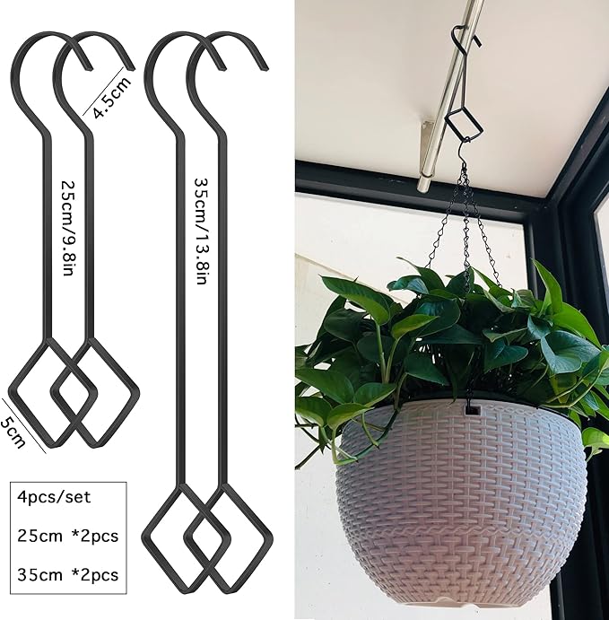 10 & 14 Inch Large Heavy Duty S Hooks Plant Hangers Extension Steel Hanging Tool - Image 2