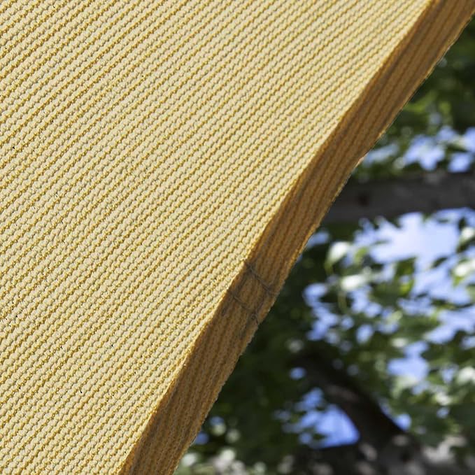Amgo Custom Size 13' x 21' x 24.7' Sand Beige Right Triangle Sun Shade Sail - Image 8