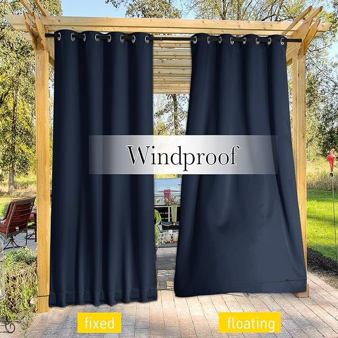 NICETOWN 2 Panels Fixed Outdoor Curtains - Image 6