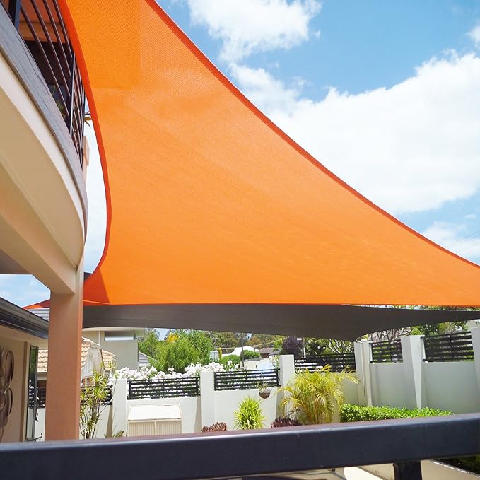 E&K Sunrise 13' x 13' x 13' Sun Shade Sail Triangle Canopy Shade Cover UV Block - Image 8