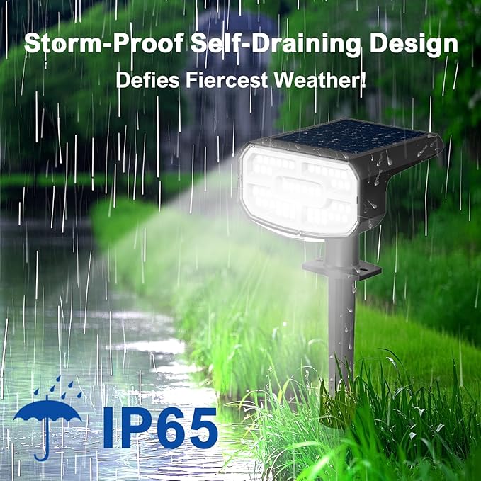Solar Spot Lights Outdoor Waterproof IP65, 6 Pack, Cool Light, 2 Lighting Modes - Image 6