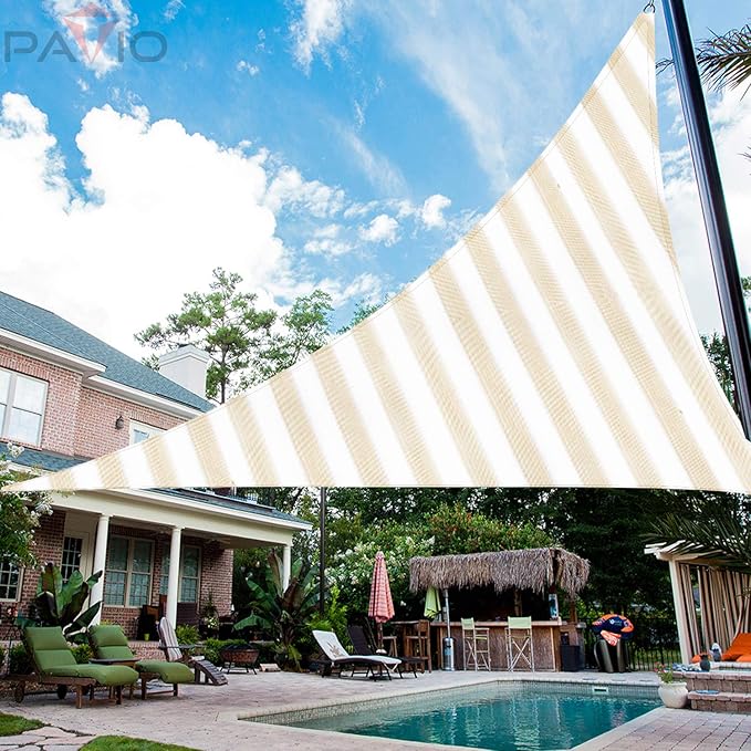 Patio Paradise 20' x 20' x 20' Sun Shade Sail Triangle Canopy Shade Cloth - Image 5