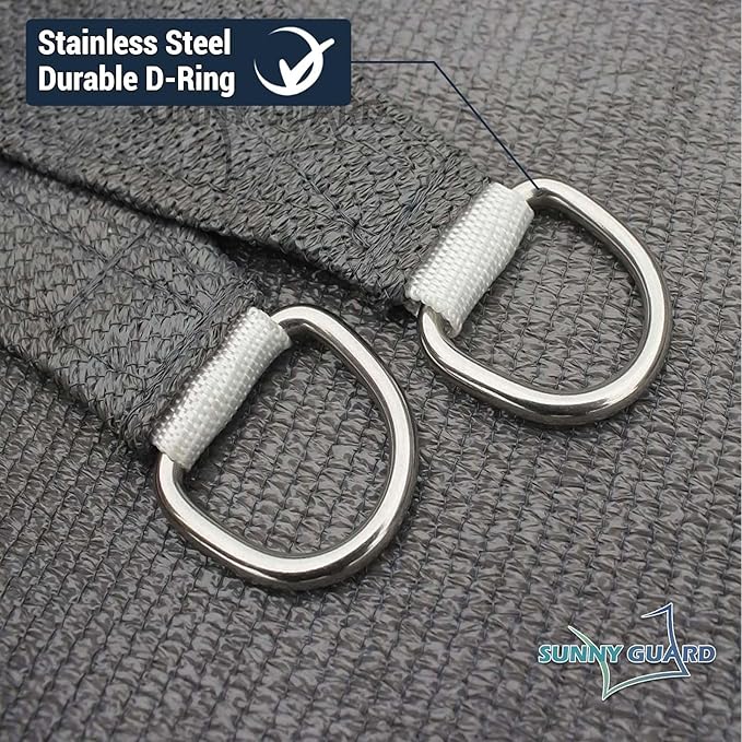 SUNNY GUARD Custom Size 5'x7' Dark Grey Sun Shade Sail Rectangle UV Block Shade - Image 6