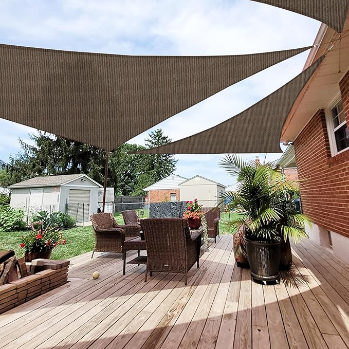 Patio Paradise 2' x 2' x 2' Sun Shade Sail Triangle Canopy Shade Cloth Fabric by Patio