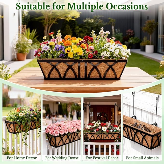 Halatool 4 Pack 36 Inch Trough Coco Fiber Replacement Window Box Liners - Image 9