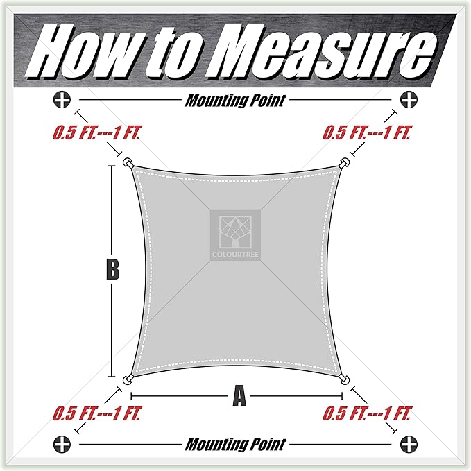 ColourTree TAPR1616 Custom Size 11' x 16' Green Sun Shade Sail Canopy UV Block - Image 8