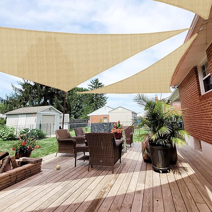 Patio Paradise 22' x 22' x 22' Sun Shade Sail Triangle Canopy Shade Cloth by Patio