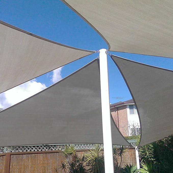 E&K Sunrise 25' x 25' x 25' Sun Shade Sail Triangle Canopy Shade Cover UV Block - Image 8