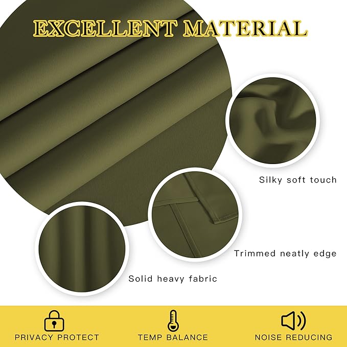 NICETOWN Blackout Doorway Curtain Drape 78 inch Long - Image 2