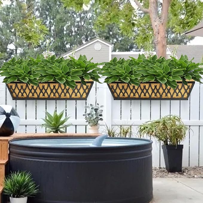 2 Pack 30 Inch Window Boxes Planters Railing Planter Box - Image 7