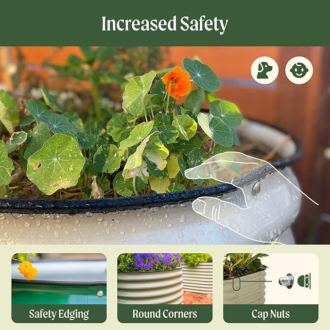 Vego garden 17" Tall 42" Round Raised Garden Bed Metal Raised Bed Planter Box - Image 5