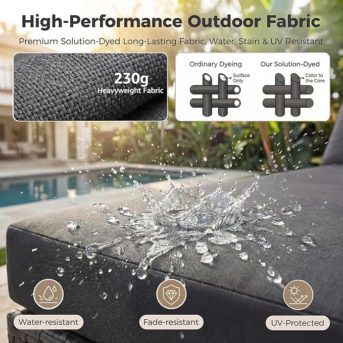 NICESOUL 8 Seater Modern Luxury Outdoor Furniture Set, Extra Large PE Wicker - Image 8