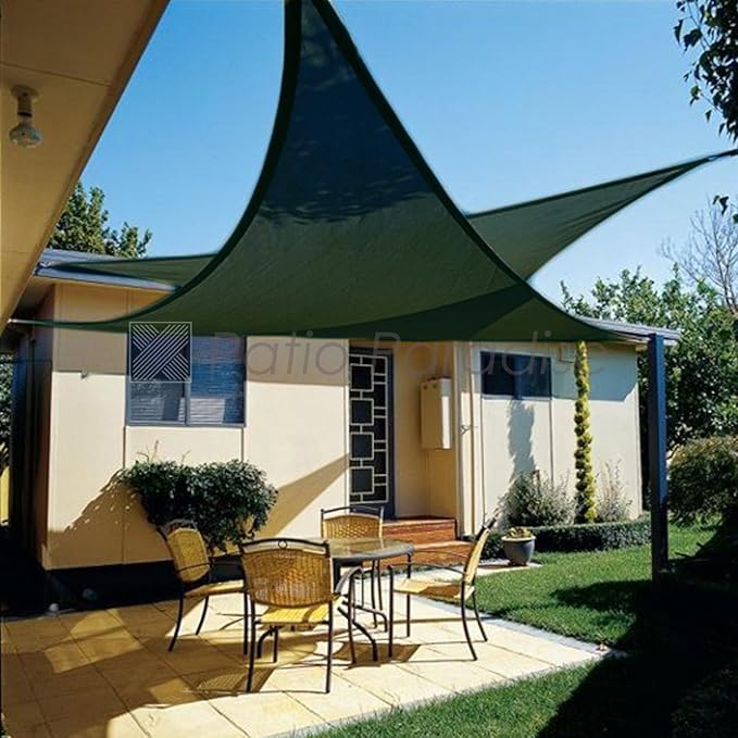Patio Paradise 12' x 12' x 11'10" Sun Shade Sail Triangle Canopy, Permeable - Image 5