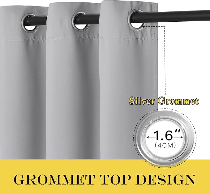 NICETOWN Blackout Curtains 72 inches Long, Grommet Privacy Window Treatment - Image 6