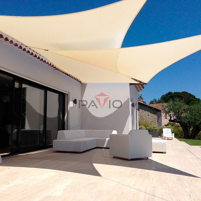 Patio Paradise 27' x 27' x 27' Sun Shade Sail Triangle Canopy Shade Cloth - Image 6