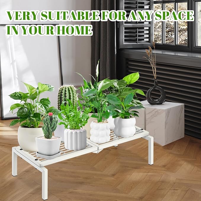 1 Tier Metal Plant Stand Indoor Outdoor, Potted Multiple Flower Pot Holder Rack - Image 4