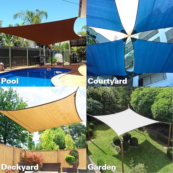 KANAGAWA 10'X18' Turquoise Mix Custom Size Sun Shade Sail Rectangle UV Block - Image 7