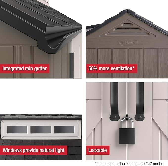Rubbermaid Extra Large Resin Outdoor Storage Shed - Image 9